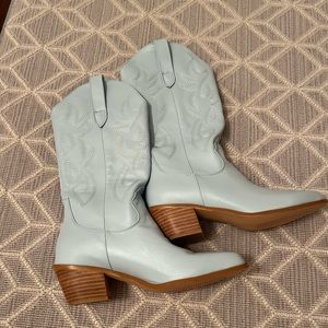 Light Blue Cow Girl Boots